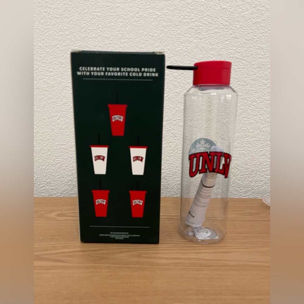 NWT STARBUCKS UNLV College Collection 5 Reusable Cold Cup Set and Water Bottle - Picture 5 of 6